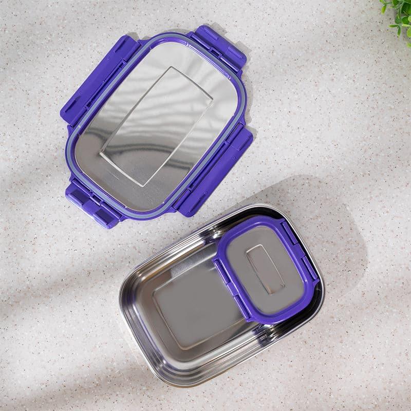 Buy Vidora Violet Stainless Steel Lunch Box (950/180 ML) - Two Piece Set Tiffin Box & Storage Box from Vaaree