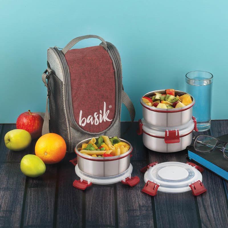 Buy Yumbox Express Lunch Box With Bag (Maroon) - Set Of Three Tiffin Box & Storage Box from Vaaree