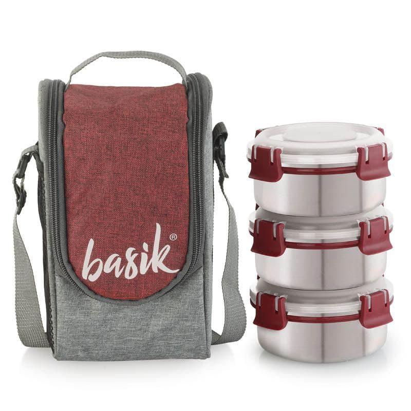 Buy Yumbox Express Lunch Box With Bag (Maroon) - Set Of Three Tiffin Box & Storage Box from Vaaree