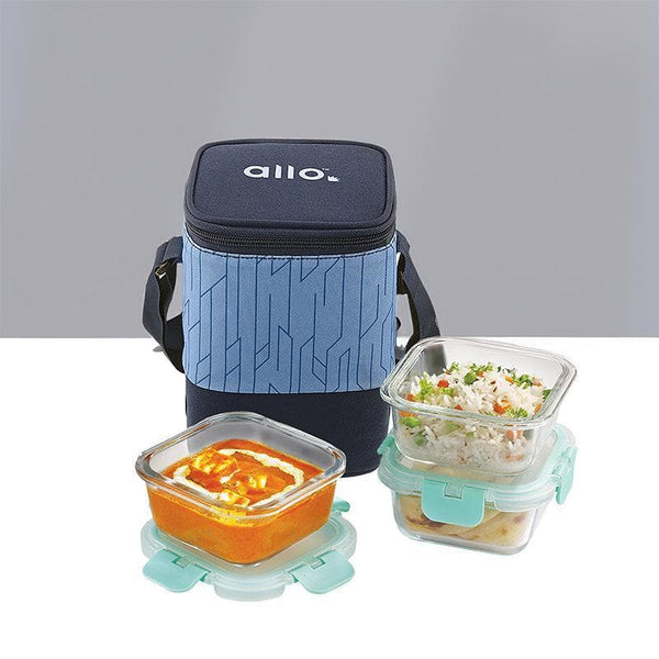 Tiffin Box - Jonas Lunchbox With Square Circuit Bag (310 ML) - Set Of Three