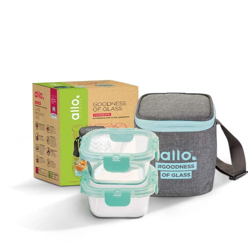 Buy Jonas Lunchbox With Square Grey Bag (310 ML) - Set Of Two Tiffin Box from Vaaree