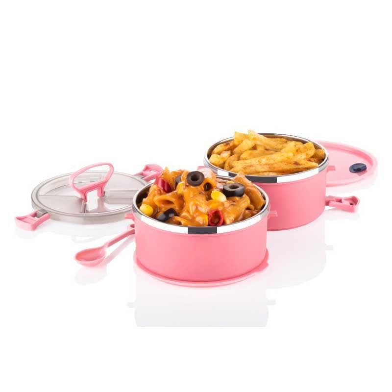 Tiffin Box - Pink Tummy Tote Lunch Box (500 ML) - Two Layer