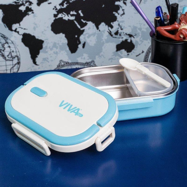 Tiffin Box - Shapey Lunch Box (White & Blue)