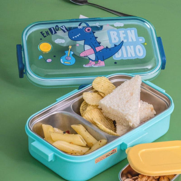 Tiffins & Lunch Box - Dino Star Kids Lunch Box With Container & Spoon - 700 ML