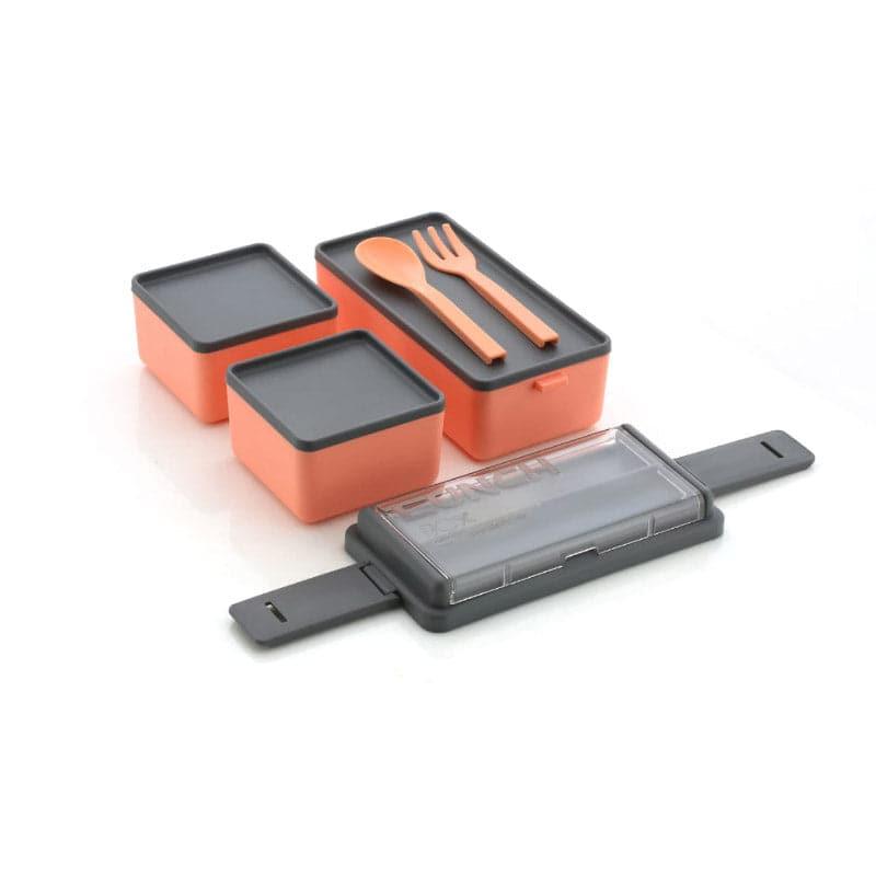Buy Tiffins & Lunch Box - Double Deck Lunch Box With Cutlery (Coral) - Set Of Three at Vaaree online