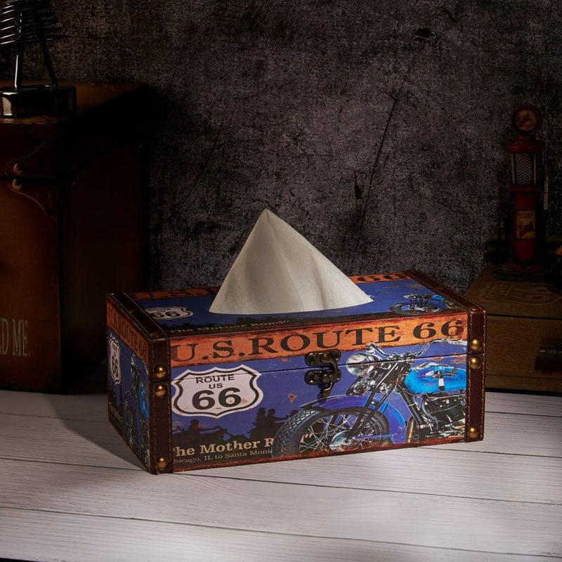 Buy Blue Route 66 Tissue Box Tissue Holder from Vaaree