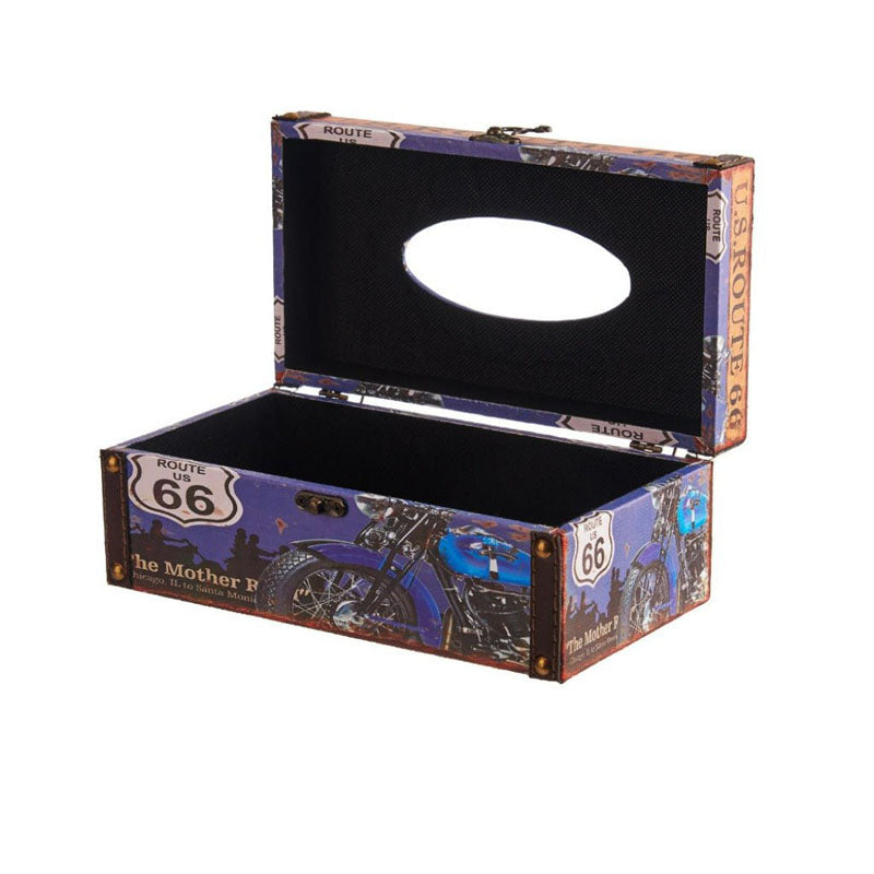 Buy Blue Route 66 Tissue Box Tissue Holder from Vaaree