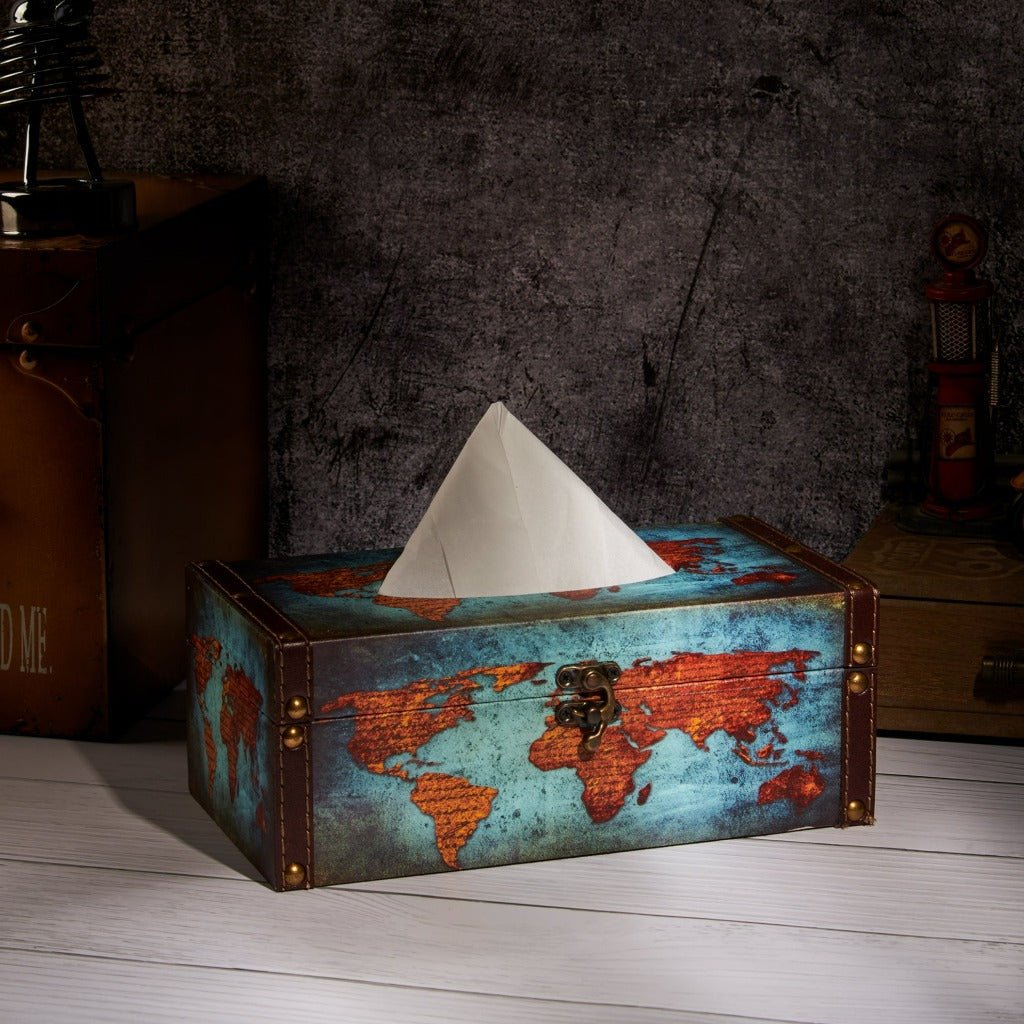 Buy World Map Tissue Box Tissue Holder from Vaaree