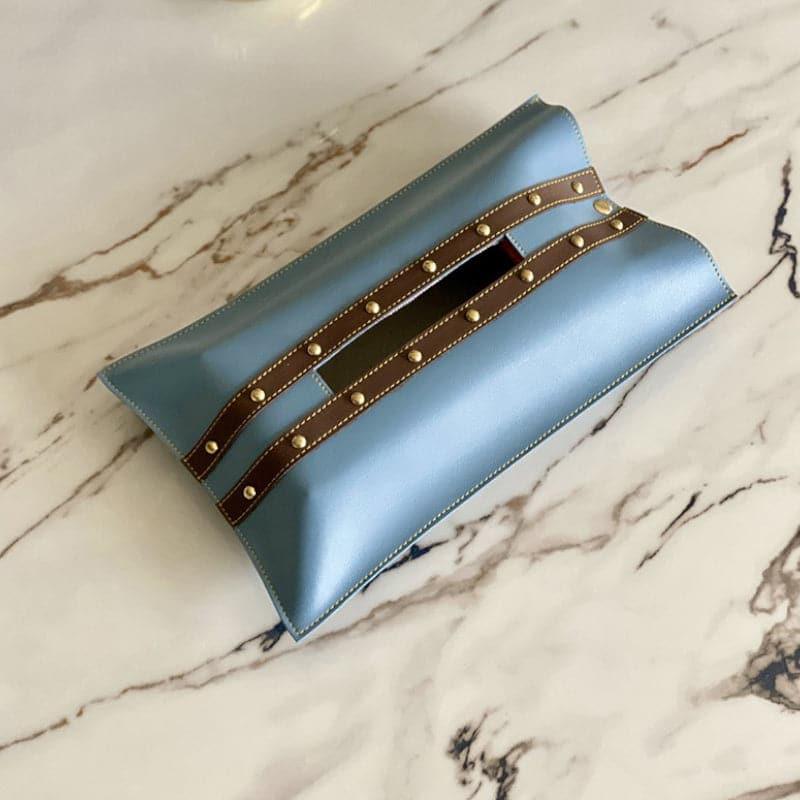 Buy Belto Faux Leather Tissue Cover - Blue Tissue Holder from Vaaree