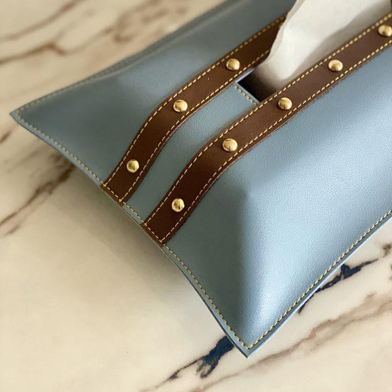 Buy Belto Faux Leather Tissue Cover - Blue Tissue Holder from Vaaree