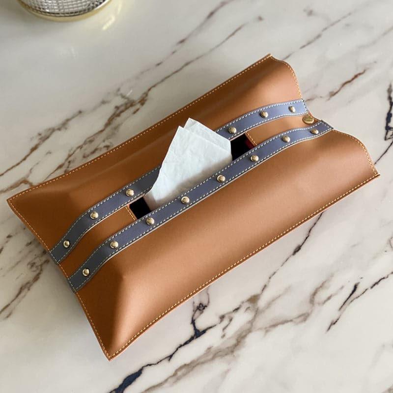 Buy Belto Faux Leather Tissue Cover - Brown Tissue Holder from Vaaree