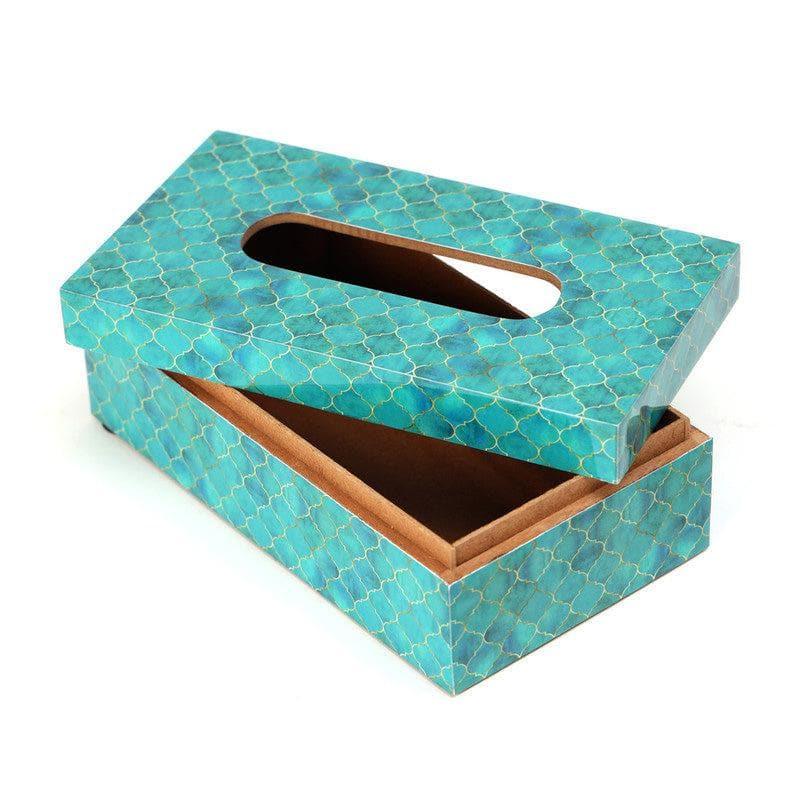 Tissue Holder - Blue Ombre Patterened Tissue Box