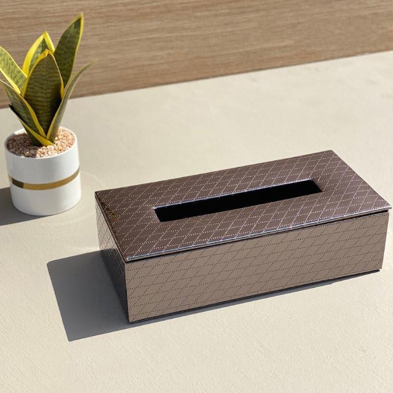 Buy Nera Checkered Tissue Box - Grey Tissue Holder from Vaaree