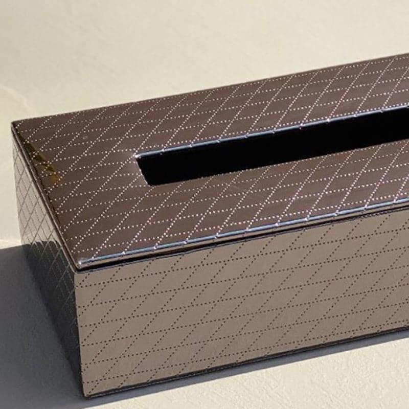 Buy Nera Checkered Tissue Box - Grey Tissue Holder from Vaaree