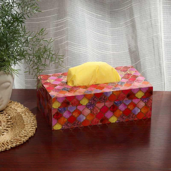 Buy Pink Seher Tiles Tissue Box Tissue Holder from Vaaree