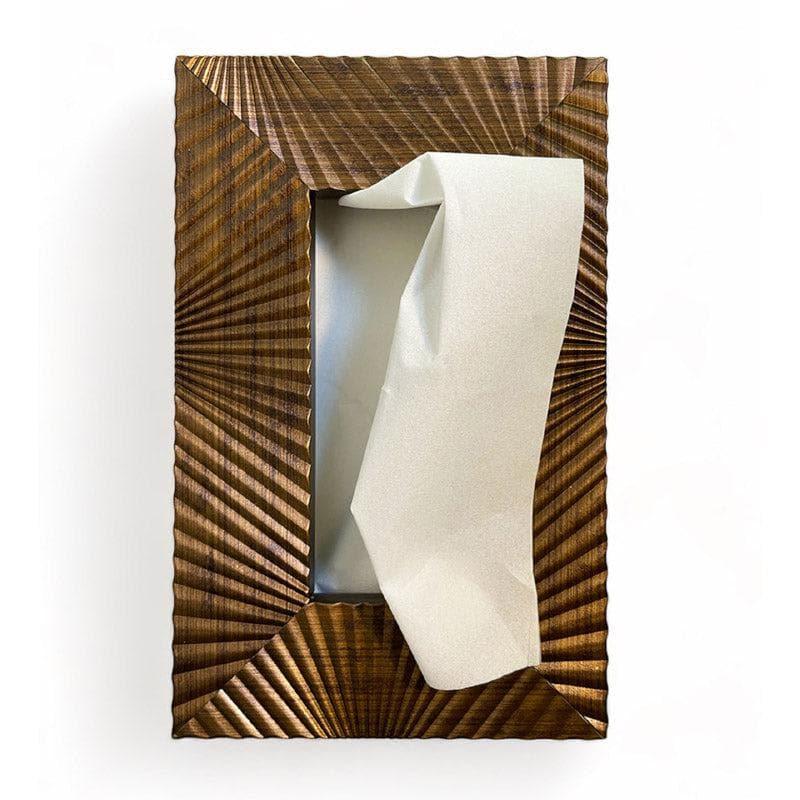 Tissue Holder - Stripe Stride Tissue Box - Coffee