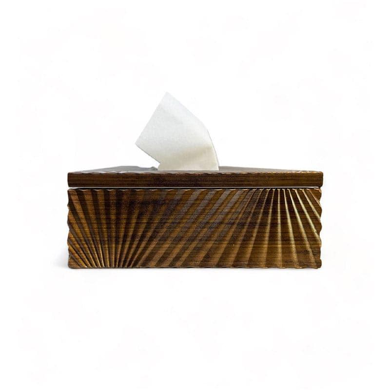 Tissue Holder - Stripe Stride Tissue Box - Coffee