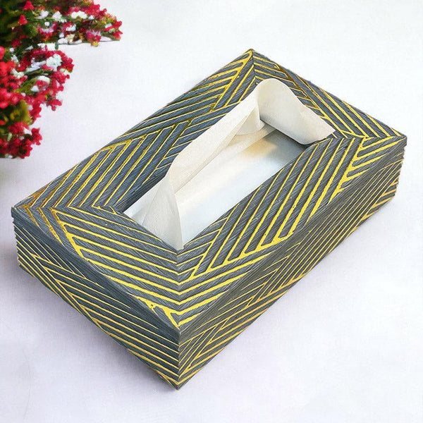 Tissue Holder - Stripe Stride Tissue Box - Grey