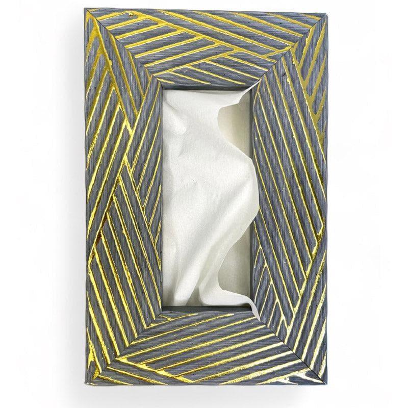 Buy Stripe Stride Tissue Box - Grey Tissue Holder from Vaaree