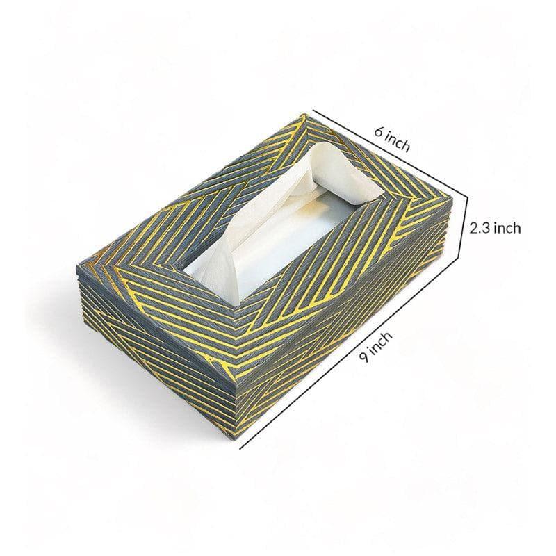 Tissue Holder - Stripe Stride Tissue Box - Grey