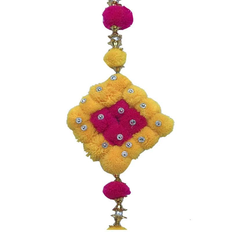 Buy Pompom Toran (Pink & Yellow) - Set Of Two Toran from Vaaree