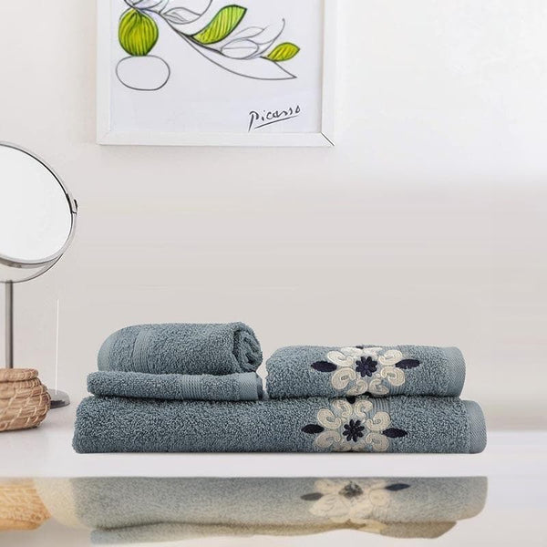 Buy Aqua Ripple Towel (Slate) - Four Piece Set Towel Sets from Vaaree