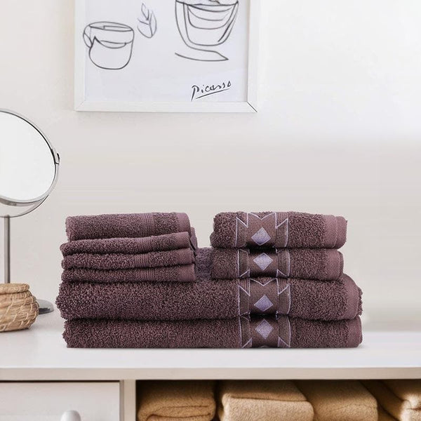 Buy Aqua Ripple Towel (Violet) - Set Of Eight Towel Sets from Vaaree