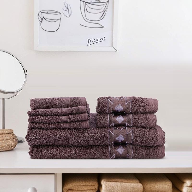 Buy Aqua Ripple Towel (Violet) - Set Of Eight Towel Sets from Vaaree