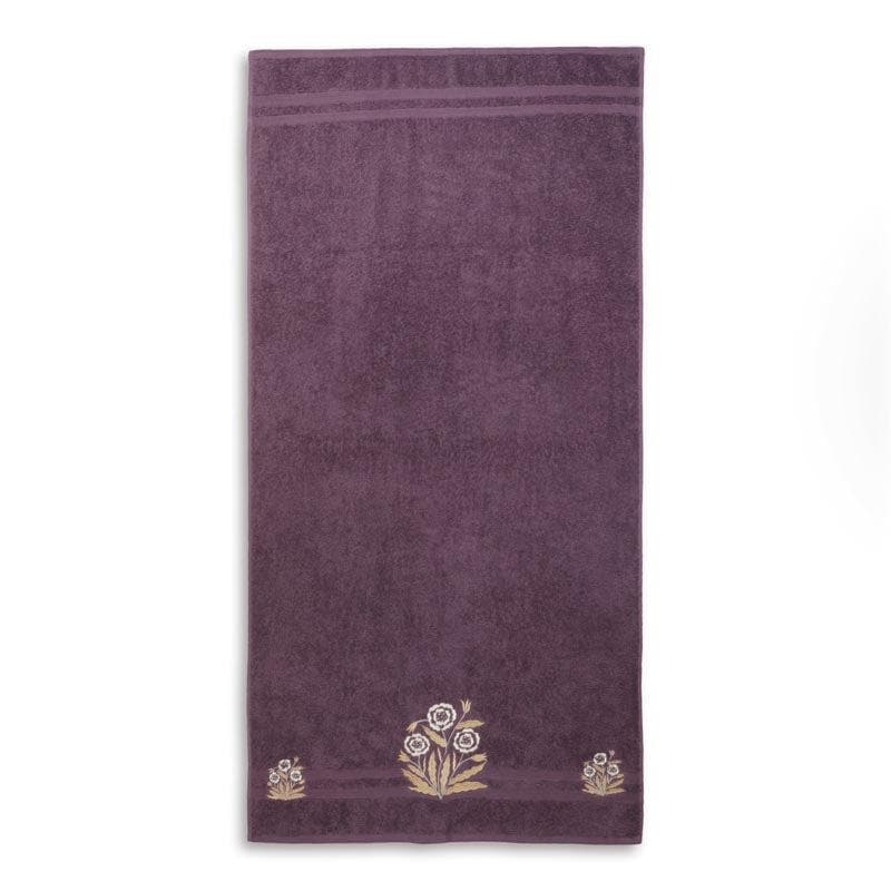 Buy Bloomsake Towel (Purple) - Four Piece Set Towel Sets from Vaaree