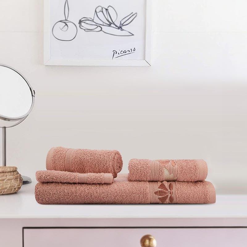 Buy Boho Buff Towel (Dust Pink) - Set Of Eight Towel Sets from Vaaree