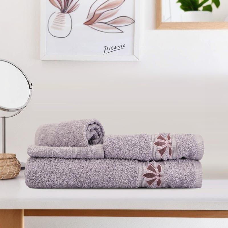 Buy Boho Buff Towel (Grey) - Four Piece Set Towel Sets from Vaaree