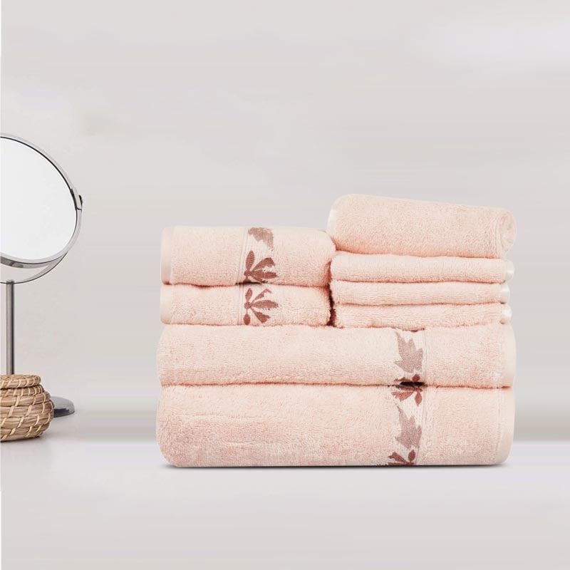 Buy Boho Buff Towel (Peach) - Set Of Eight Towel Sets from Vaaree