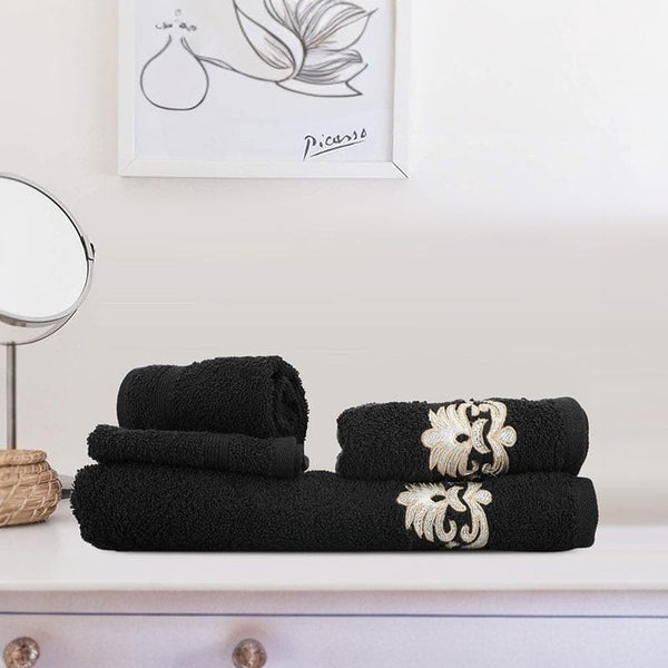 Buy Charmchic Bath Towel (Black) - Set Of Eight Towel Sets from Vaaree