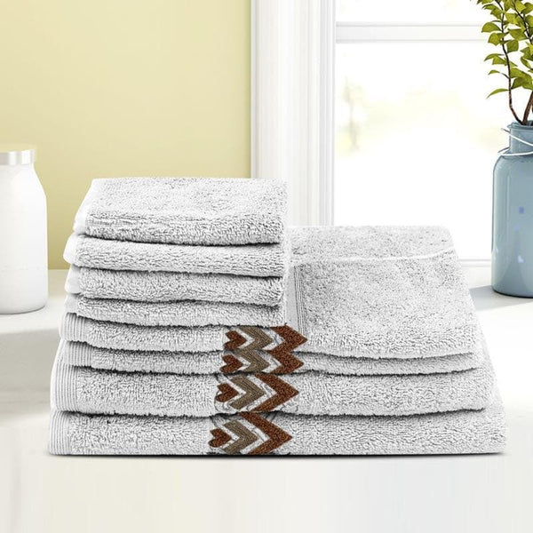 Buy Diamondy Towel (Ivory) - Set Of Eight Towel Sets from Vaaree