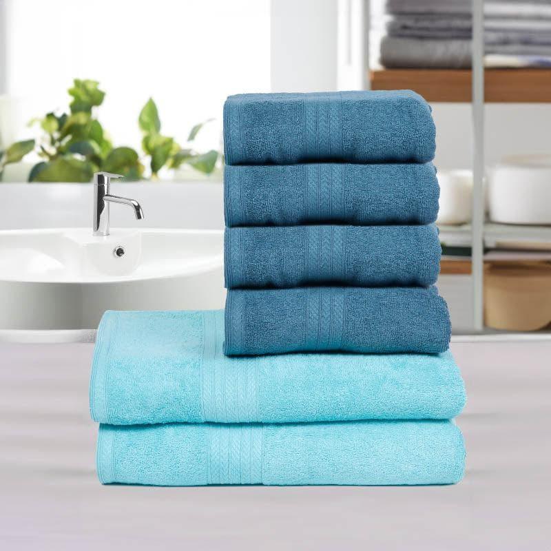 Buy GlowNGo Towel (Blue) - Six Piece Set Towel Sets from Vaaree