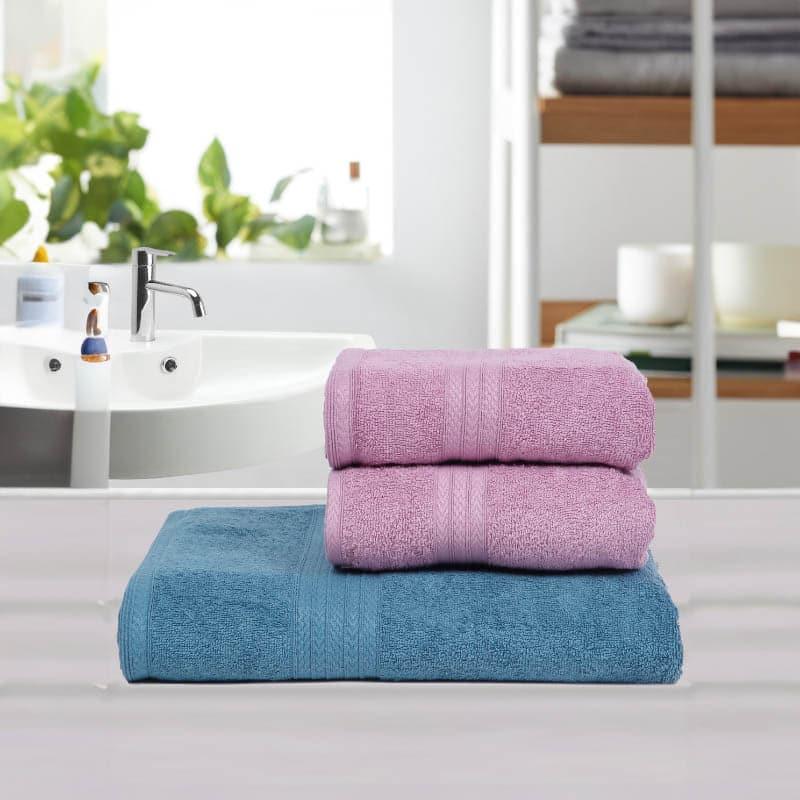 Buy GlowNGo Towel (Pink & Blue) - Four Piece Set Towel Sets from Vaaree