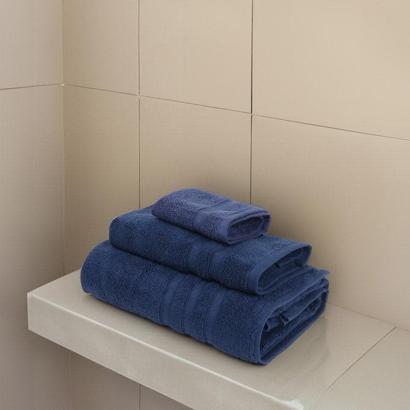 Buy Hydro Glee Towel (Dark Blue) - Three Piece Set Towel Sets from Vaaree