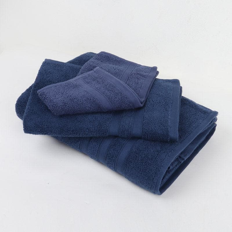 Buy Hydro Glee Towel (Dark Blue) - Three Piece Set Towel Sets from Vaaree