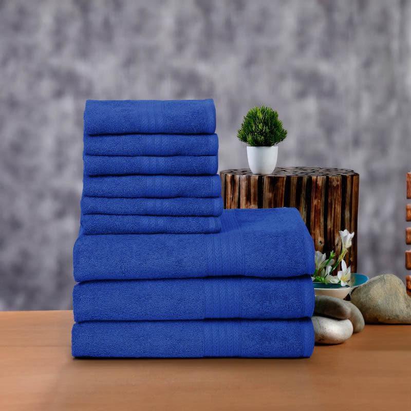 Buy Plush Pamper Towel (Blue) - Set Of Nine Towel Sets from Vaaree