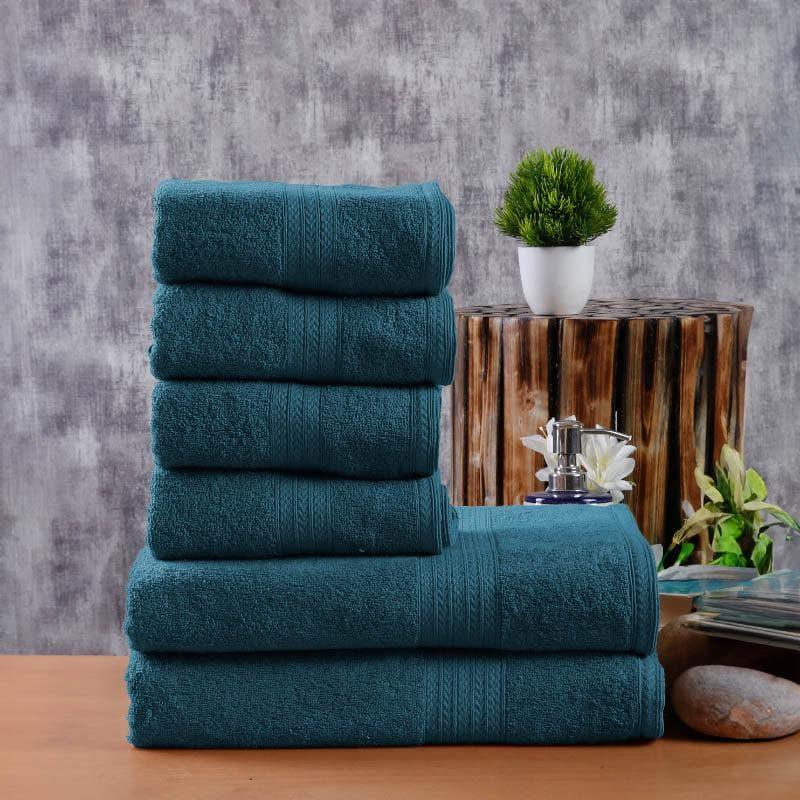 Buy Plush Pamper Towel (Blue) - Six Piece Set Towel Sets from Vaaree