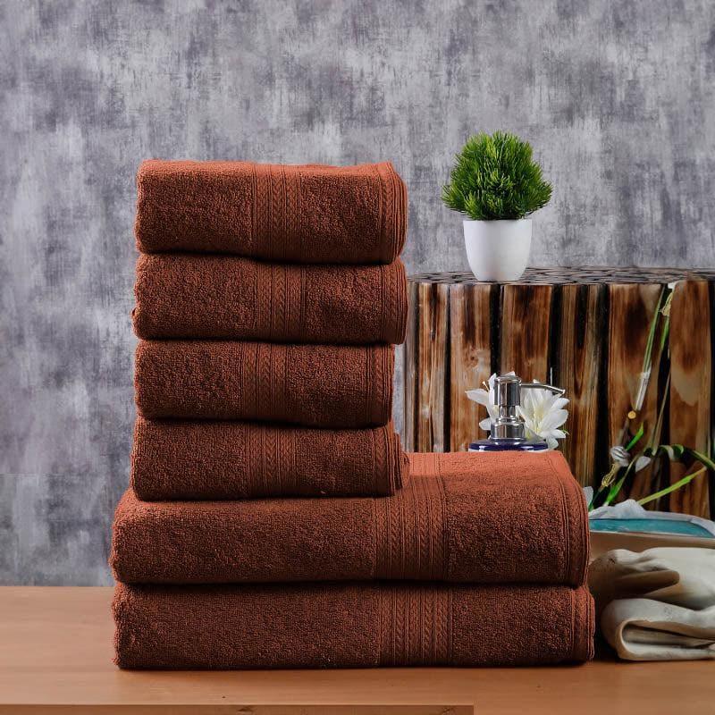 Buy Plush Pamper Towel (Brown) - Six Piece Set Towel Sets from Vaaree