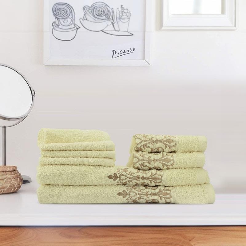 Buy Simora Towel (Cream) - Set Of Eight Towel Sets from Vaaree