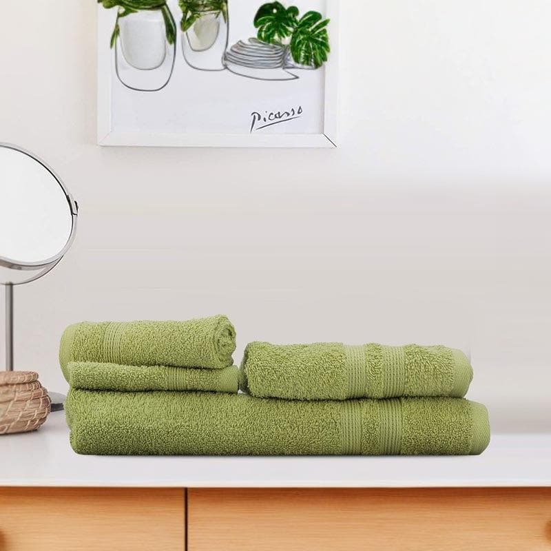 Buy Squishy Mushy Towel (Sap Green) - Set Of Eight Towel Sets from Vaaree