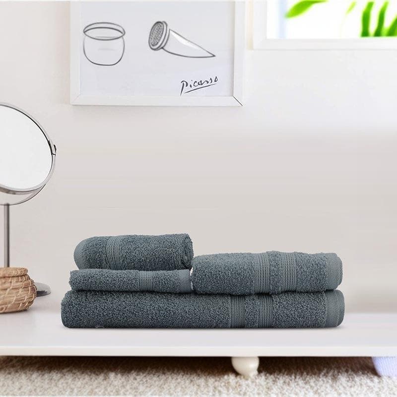 Buy Squishy Mushy Towel (Slate Blue) - Set Of Four Towel Sets from Vaaree