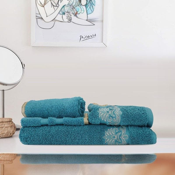 Buy Stacey Towel (Blue) - Set Of Four Towel Sets from Vaaree