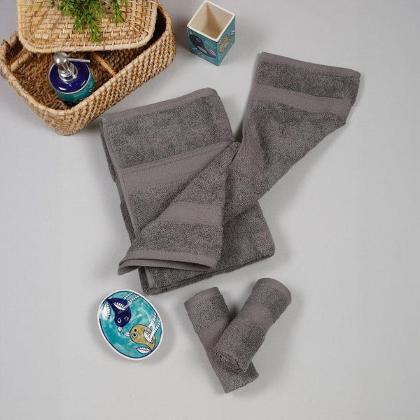 Buy Towel Sets - Zen Zone Towel (Charcol) - Set Of Four at Vaaree online