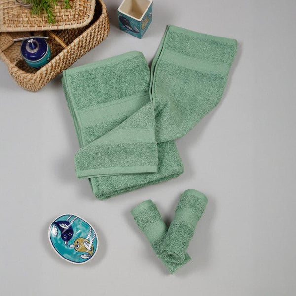 Buy Towel Sets - Zen Zone Towel (Green) - Set Of Four at Vaaree online