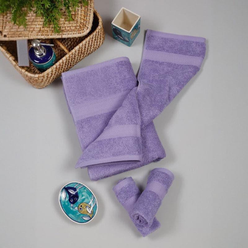 Buy Towel Sets - Zen Zone Towel (Lavender) - Set Of Four at Vaaree online