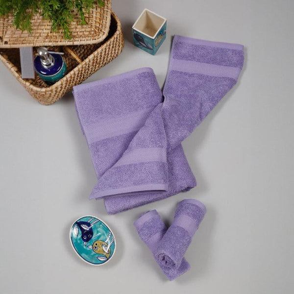 Buy Zen Zone Towel (Lavender) - Set Of Four Towel Sets from Vaaree