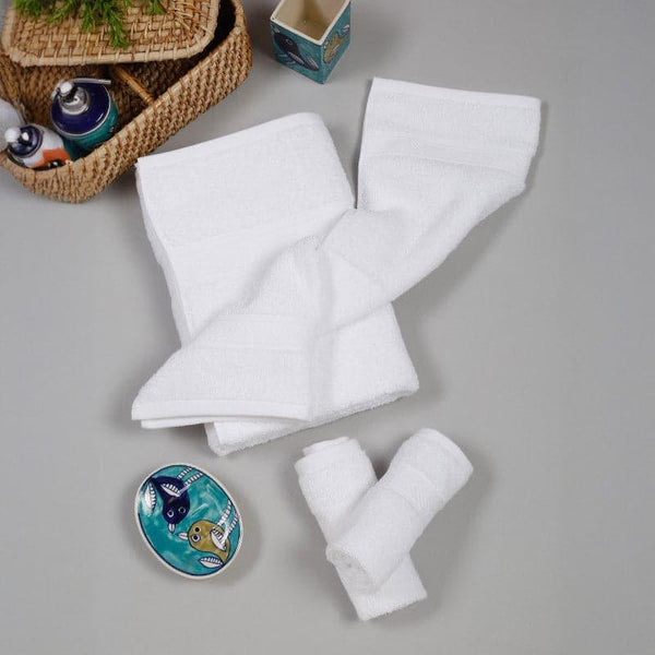 Buy Towel Sets - Zen Zone Towel (White) - Set Of Four at Vaaree online